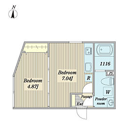 STRIPES 大森 1DKの間取図画像