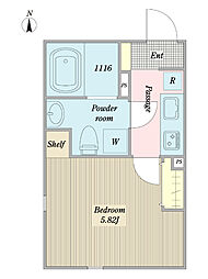 STRIPES 大森 1Kの間取図画像