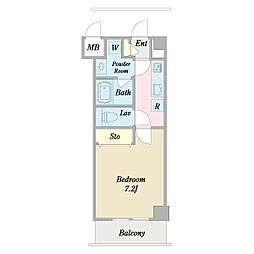 セフィールコート 1Kの間取図画像