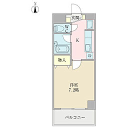 ニューレジデンス 2階1Kの間取り
