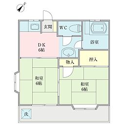 メゾンマルシンA 2DKの間取図画像
