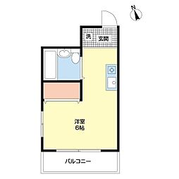 ベイグランデ ワンルームの間取図画像