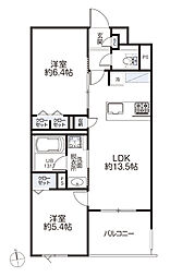 リーフガーデン浦安 2LDKの間取図画像