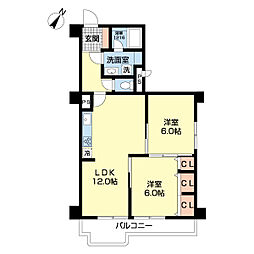 行徳第一アクウエリヤスハイツ 2LDKの間取図画像
