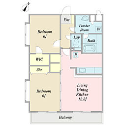 AIXENPROVENCE 2LDKの間取図画像