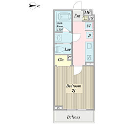 アビデ矢向 3階1Kの間取り