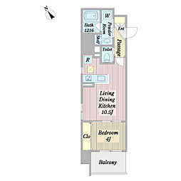 Glycineカワサキ 1LDKの間取図画像