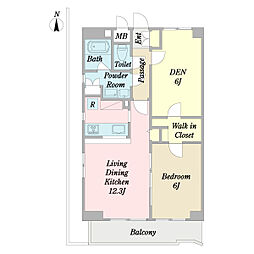 エミールデローザ 1SLDKの間取図画像