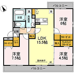 トルトゥーガC 3LDKの間取図画像