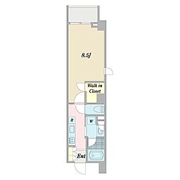 ラピス菊名 1Kの間取図画像