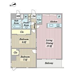 ラピスヒルズ 2LDKの間取図画像