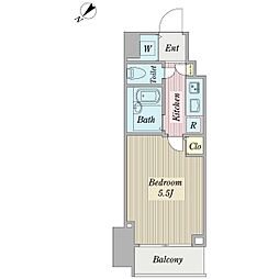 プロシード新横浜 1Kの間取図画像
