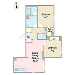 SunPalace大倉山 2LDKの間取図画像