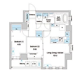 プレディアコート妙蓮寺 2LDKの間取図画像