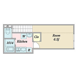 ＭＩＪＡＳ杉並宮前 2階1Kの間取り