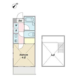 ラ・ロッシュ ワンルームの間取図画像
