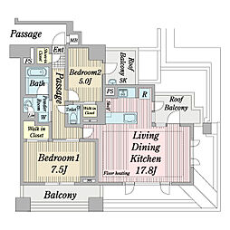 ピアース阿佐ヶ谷 2LDKの間取図画像