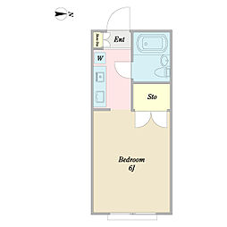 Ｌｕｍｉｎｏｕｓ国分寺Ａ 2階1Kの間取り