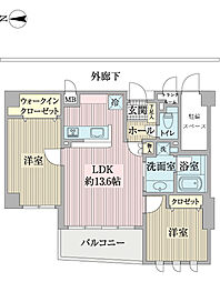 ディアグランゼ東村山 2LDKの間取図画像