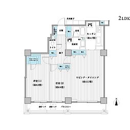 ベルタワー 29階2LDKの間取り