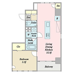 ROCHE LIEN 1LDKの間取図画像