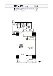 シーリアお台場三番街4号棟 1LDKの間取図画像
