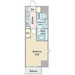 OAKSQUARE虎ノ門 1Kの間取図画像