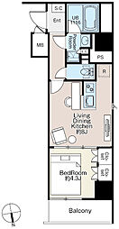 プレジリア日本橋馬喰町 1LDKの間取図画像
