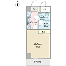 アルティス芝公園 1Kの間取図画像