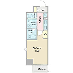 OAKSQUARE虎ノ門 1Kの間取図画像