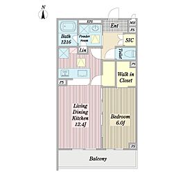 Ｋ・ＧＦＬＡＴＲｅｓｉｄｅｎｃｅ　Ｂ棟 2階1LDKの間取り