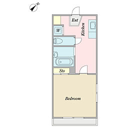 グレースガーデン鈴木 1階1Kの間取り