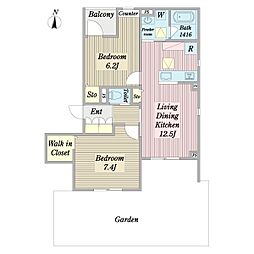 パレス瑞江 2LDKの間取図画像
