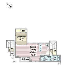 ルームSII 1LDKの間取図画像