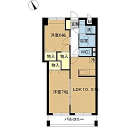 Grandeur 2LDKの間取図画像