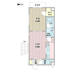 Ｆｅｌｉｃｅ 1階1LDKの間取り