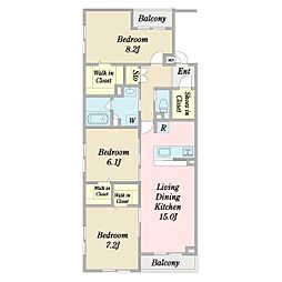 コンフォール瑞江12 1階3LDKの間取り