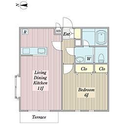 Ｆｌｏｒｅｓｔａ 1階1LDKの間取り