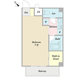 ＨＡＮＡＳＩＮIII 2階1Kの間取り