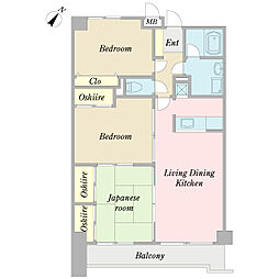 プロシード瑞江 3階3LDKの間取り
