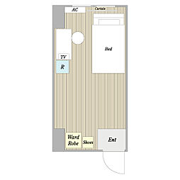 ブルーフィンコート西葛西 6階ワンルームの間取り