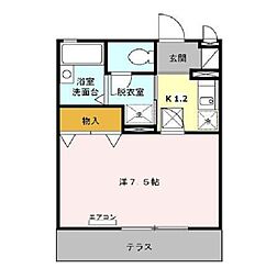 コンフォート北葛西 1階1Kの間取り
