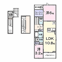 アン　ソレイユ 3階2LDKの間取り