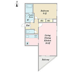 ロアール葛西 1LDKの間取図画像