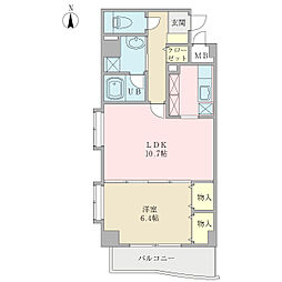 ヴェルティエラ 1LDKの間取図画像