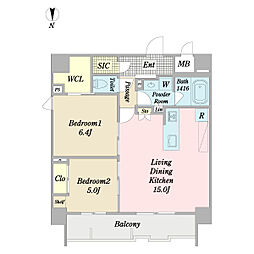 αNEXT西葛西 2LDKの間取図画像