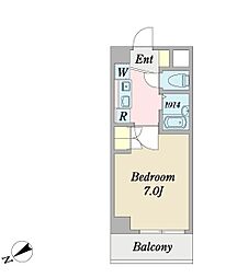 澄和レジデンス葛西 2階1Kの間取り