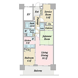 レーベンハイム葛西グランドアベニュー 9階2SLDKの間取り