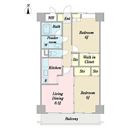 エスペランサ 2LDKの間取図画像