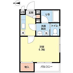 ペリート 1Kの間取図画像